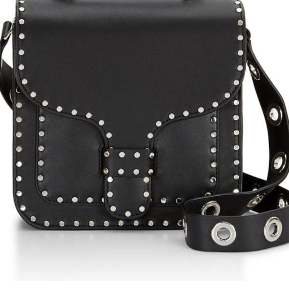 Rebecca Minkoff Midnighter Black Crossbody Studded Bag with Silver studs